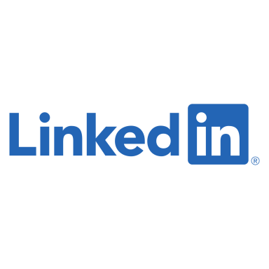 LinkedIn logo featuring the word "LinkedIn" in blue with a light blue square icon.